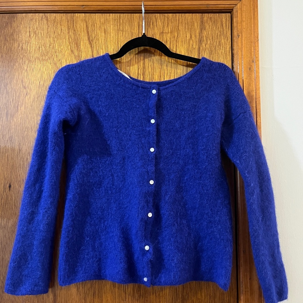Sézane Gaspard xxs in sapphire blue.